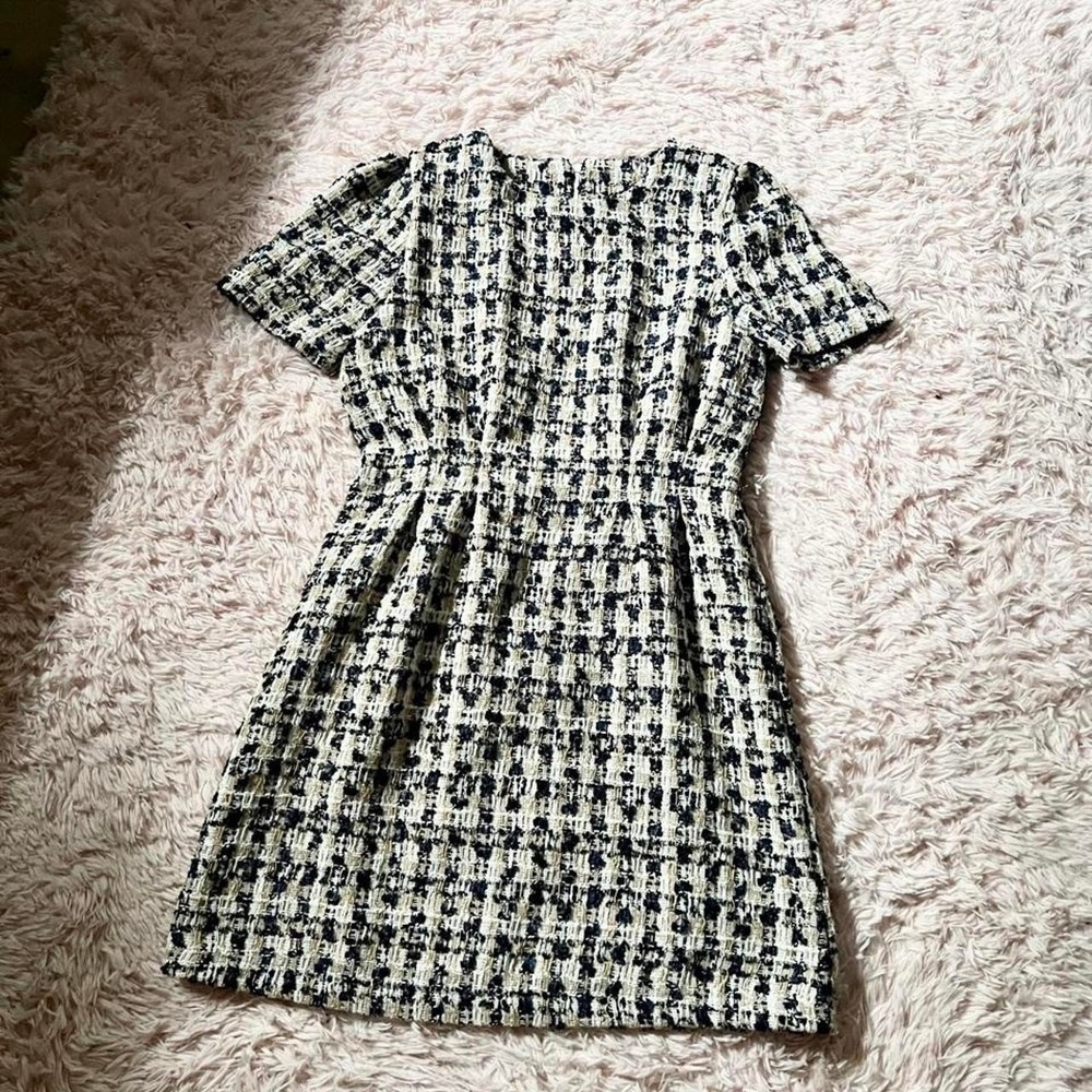 Monochrome Houndstooth Old Money Preppy Twee Dress Womens S Secretary Librarian